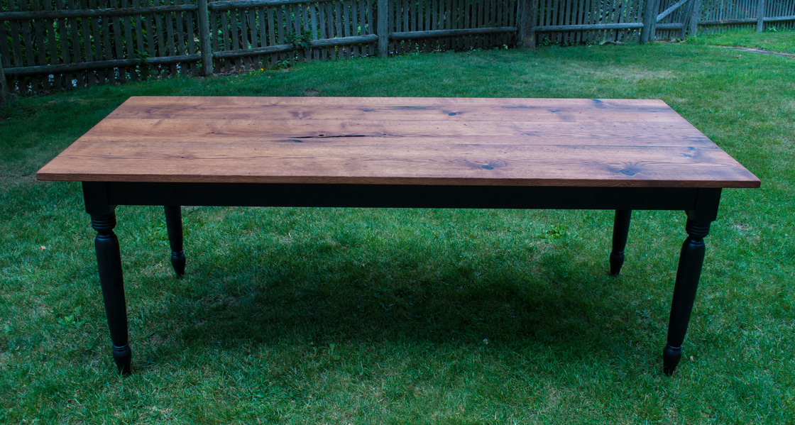 farm table in reclaimed oak