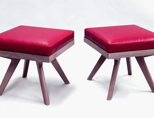Mid-Century Modern Stools in Walnut