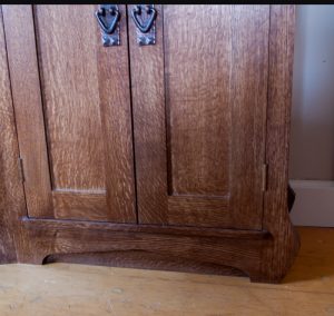 oak cabinet with hardware